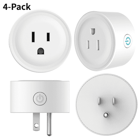 4 Pack Smart Plugs Wi-Fi Outlet 4 Pack Work with Alexa/Google Home/Smart Life Timer ON/Off Plug Schedule Built-in App Mini Wireless Socket No Hub Required