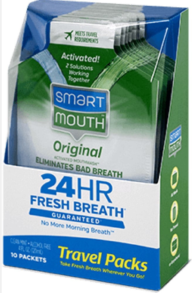 4 Pack SmartMouth Mouthwash Packets Clean Mint 10 Each
