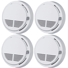 4 Pack Smoke Alarm Detector Home Fire Safety Sensor Alert Battery Included
