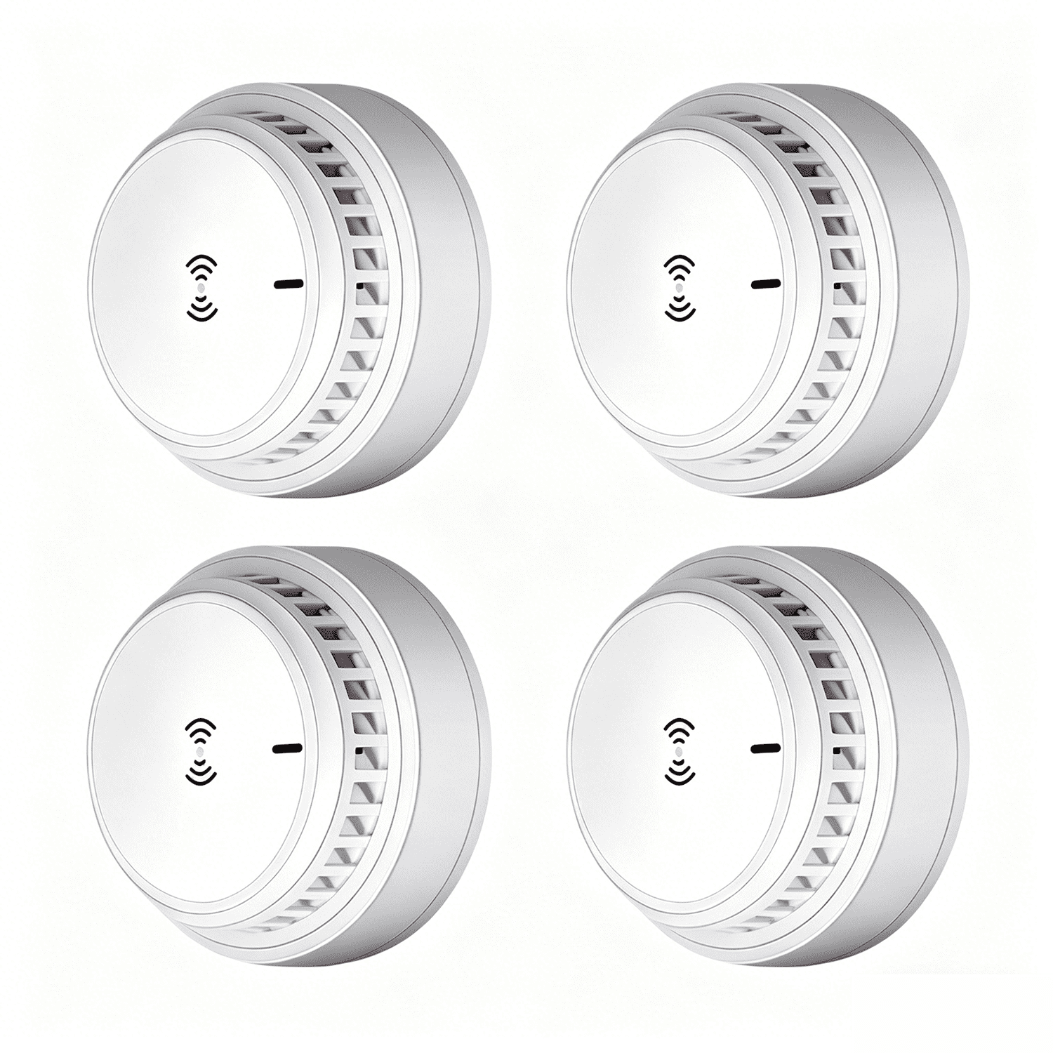 4 Pack Smoke Alarm Detector, Home Fire Safety Sensor Alert