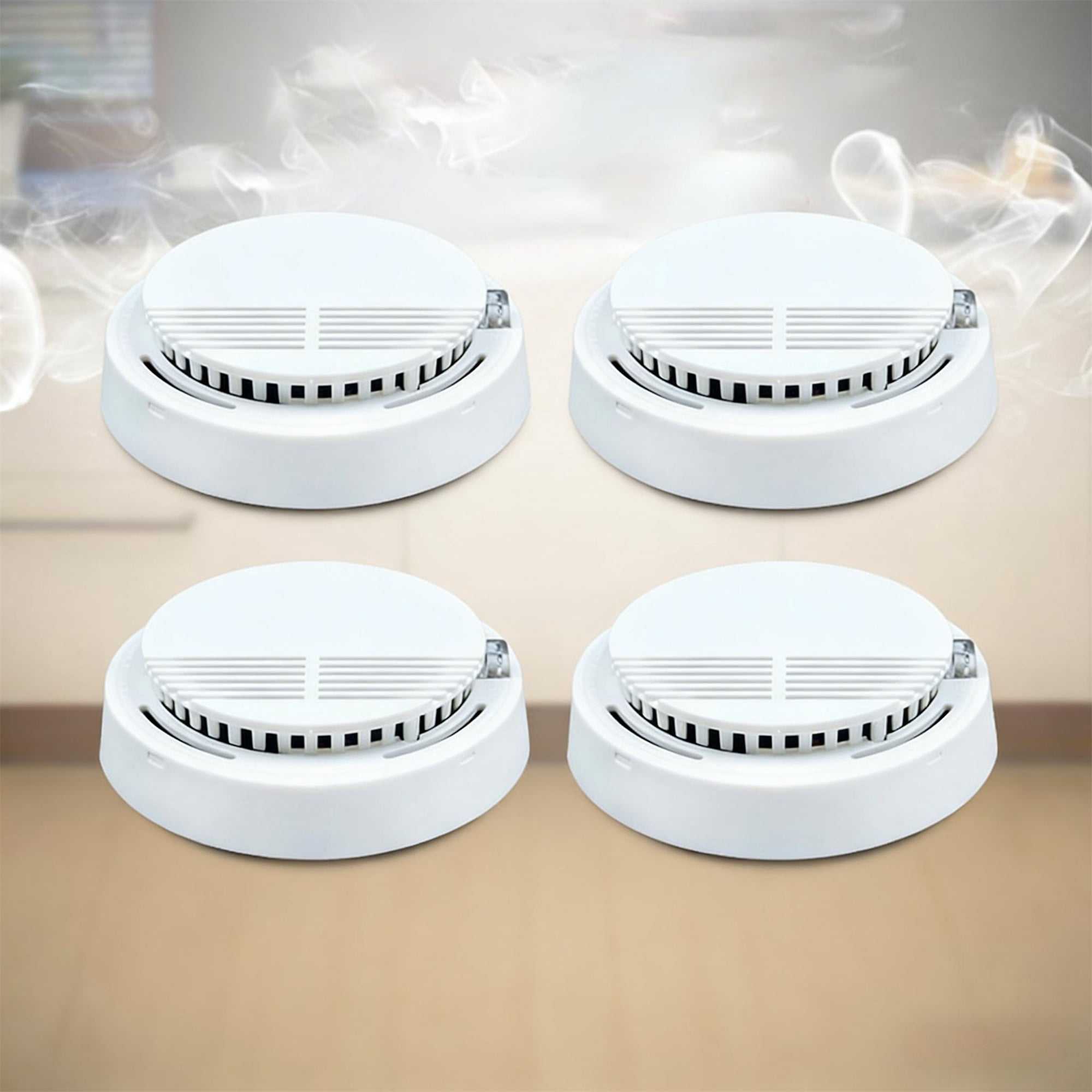 4 Pack Smoke Detector Home Security Sensor Alert Alarm