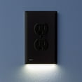 thumbnail image 1 of 4 Pack - SnapPower GuideLight 2 [For Duplex Outlets] - Replaces Plug-In Night Light - Electrical Receptacle Wall Plate With LED Night Lights - Auto On/Off Sensor - (Duplex, Black), 1 of 6