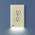 thumbnail image 1 of 4 Pack - SnapPower GuideLight 2 [For Duplex Outlets] - Replaces Plug-In Night Light - Electrical Receptacle Wall Plate With LED Night Lights - Auto On/Off Sensor - (Duplex, Light Almond), 1 of 6