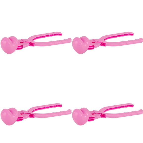 4 Pack Snowball Maker Snow Ball Toys Games with Handle for Outdoor Indoor Winter Snowball Tool Clip for Snow Ball Shapes Maker Fights Duck for Outdoor Snow Sand Molds