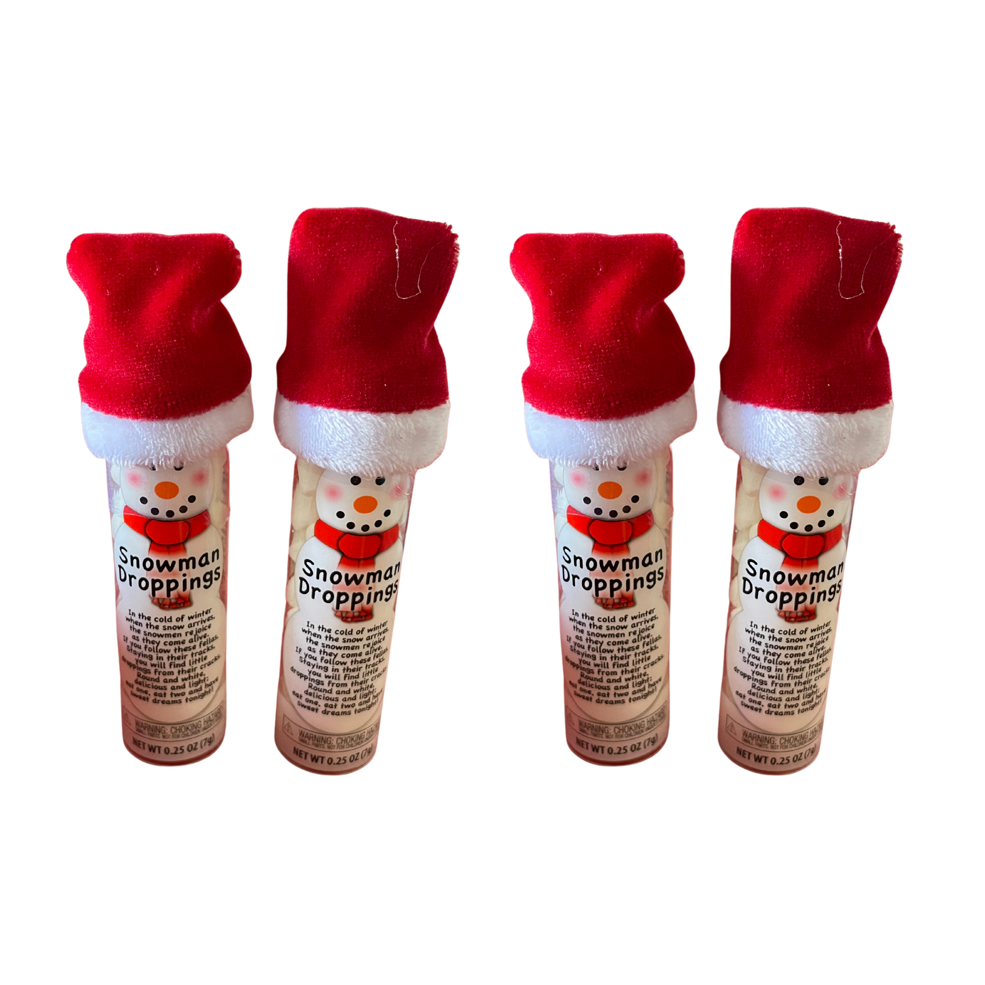 4 Pack Snowman "Poop" Snowman Droppings Dehydrated Marshmallows for