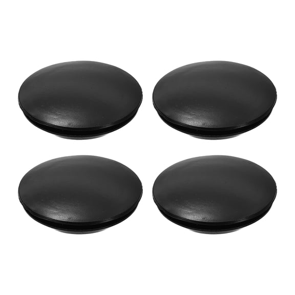 4 Pack Snug Plugs, Rubber Hole Plugs Round Soft Flexible Stopper Fit 40mm (1.57 Inch) Hole Dia., Waterproof Silicone Plug, Black