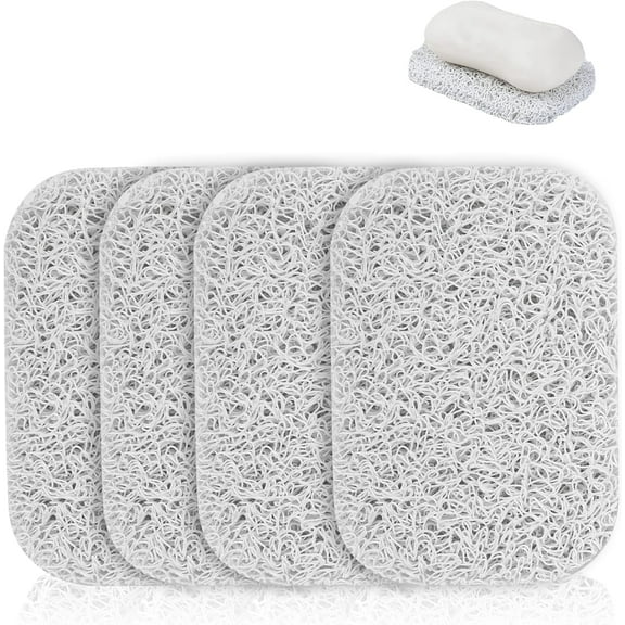 4 Pack Soap Lifting Pads for Bar Soap, Non-Slip Soap Saver Pads Self Draining Soap Bars Holder Pads for Kitchen Bathroom Travel Hotel Shower Cleaning Supplies