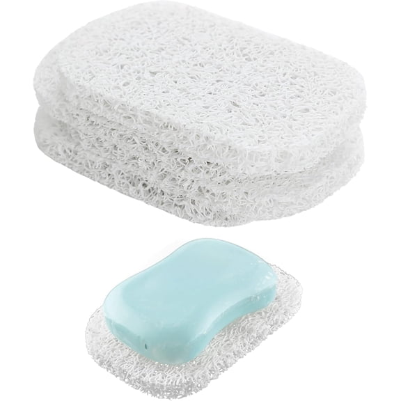 4 Pack Soap Saver Pad, Self Draining Soap Lift Holder Mat, Porous PVC Soap Tray Liner, Non-Slip Soap Saver for Bathroom Shower Kitchen Sink, Can Be Trimmed