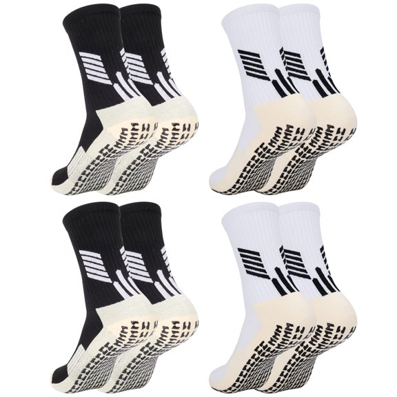 4 Pack Soccer Socks Men Anti Slip Football Socks Youth Gain the Edge Anti Slip Blister Socks for Kids Women