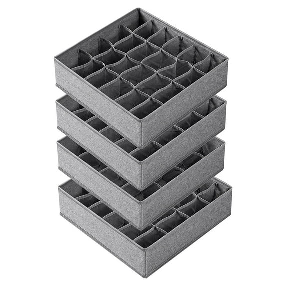 4 Pack Sock Underwear Organizer Dividers,Drawer Organizers Fabric Foldable Cabinet Closet Organizers and Storage Boxes
