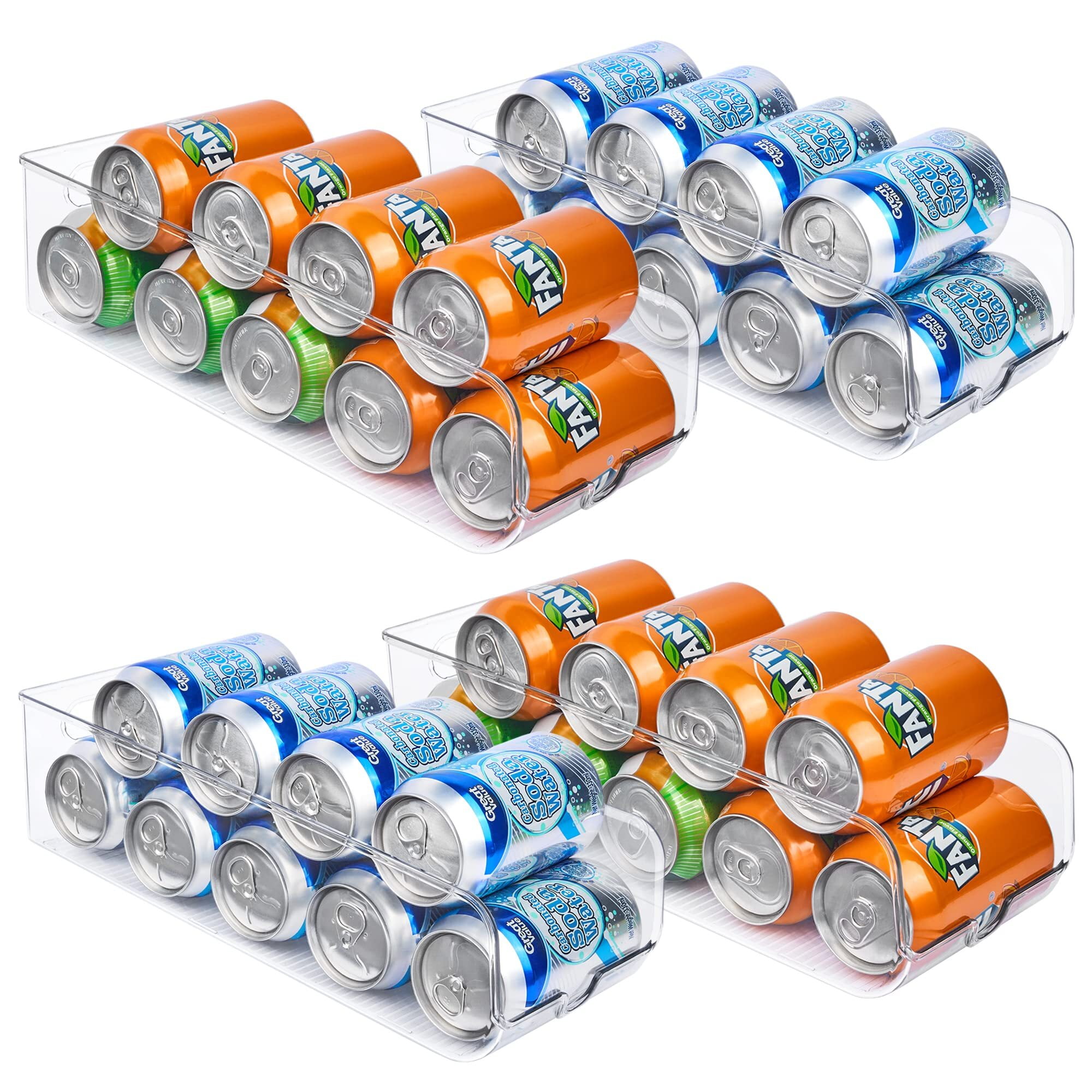 4 Pack Soda Can Organizer, Vtopmart Drink Can Holder for Refrigerator, Pantry, Fridge Can