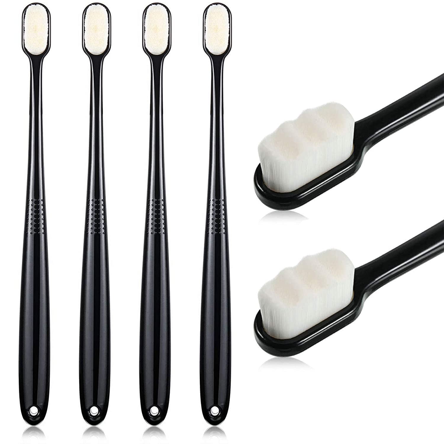 4Pack Soft Bristle Toothbrush Nano Toothbrush Extra Soft Toothbrush Manual Toothbrush 20,000
