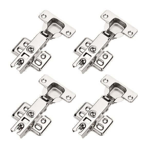 4Pack SoftClose Cabinet Hinges, 110 Full Overlay StainlessSteel Kitchen Door Hinges, Silver