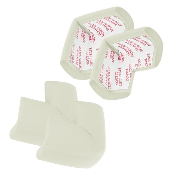 4 Pack Soft Corner Protector, Rubber Foam Furniture Proofing Corner Guards Edge for Fireplace Table, White