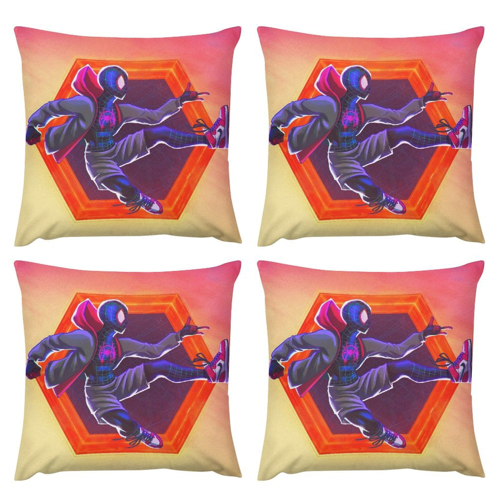4 Pack Soft Plush Spiderman Pattern1379 Pillow Covers,Decorative Throw