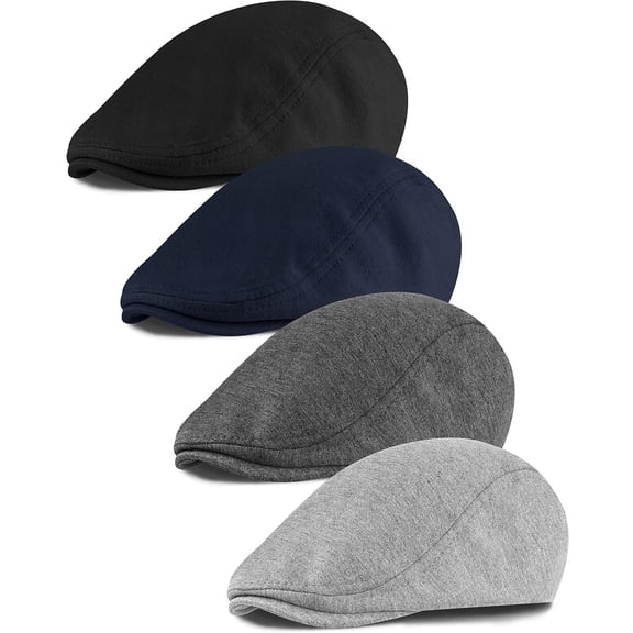 4 Pack Soft Top Newsboy Hat Newsboy Cap Cabbie Hunting Cap Warm Forward Hat Fashion Accessories cbw duck icon