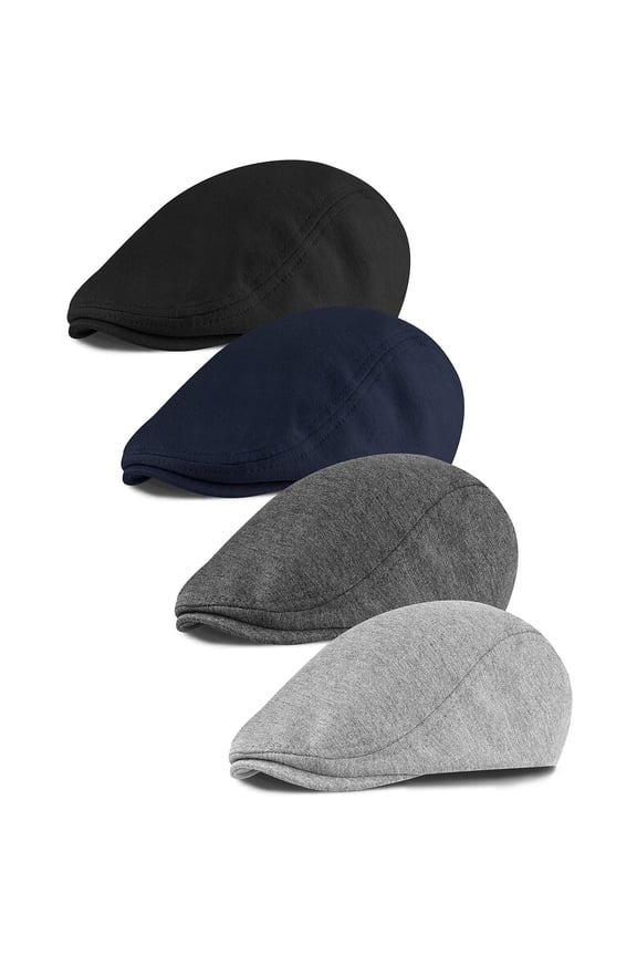 4 Pack Soft Top Newsboy Hat Newsboy Cap Cabbie Hunting Cap Warm Forward Hat Fashion Accessories cbw duck icon