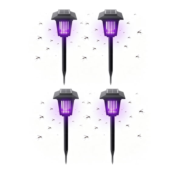 4 Pack Solar Bug Zapper Outdoor Mosquito Repellent Patio,Waterproof Mosquito Trap Outdoor Used to Repel Gnat Small Flying Insect,Mosquito Zapper for Outside,Solar Fly Zapper for Garden Yard