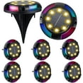 thumbnail image 1 of 4 Pack Solar Disc Light Outdoor Driveway Solar Powered Path Light Waterproof,Multi-Color, 1 of 3