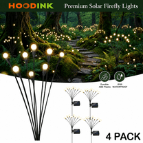 Fire Fly Packing Rirool 4-Pack 40 LED Solar Garden Lights - Wind-Powered, Waterproof ...
