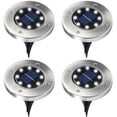 thumbnail image 1 of 4 Pack Solar Garden Lights,Flat Solar Lights- 8 Led Solar Out light outdoor, Waterproof Garden Pathway Lights for Lawn Patio Pathway Yard Deck Walkway Flood Light, 1 of 8