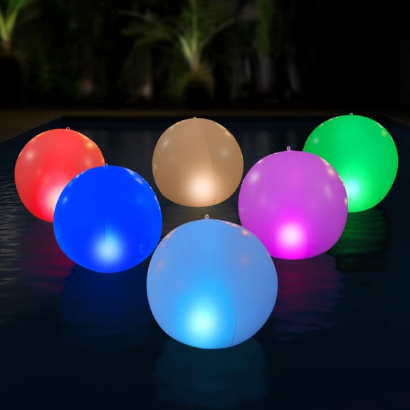 4 Pack - Solar LED Floating Pool Lights 14-Inch Inflatable Waterproof Decorative Balls with 16 Color-Changing Glow, Durable and Eco-Friendly for Pools, Patios, Gardens Events