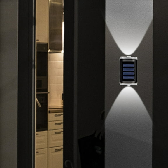 4-Pack Solar Landscape Spotlights | Outdoor Garden & Yard Lighting | IP65 Waterproof | Up/Down Wall Wash Effect | Auto On/Off | White/Warm/Color Light Modes