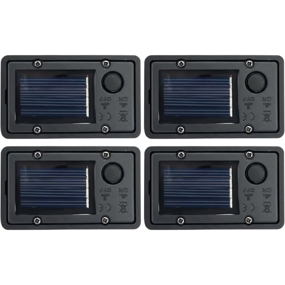 4-Pack Solar Light Replacement Top, Dual Mode Flashing & Steady Light Battery Box for Garden Decor, Fit Replacement Solar Lights Parts, Waterproof ABS Outdoor Panel (4 Pcs)