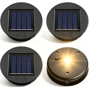 4 Pack Solar Lights Replacement Tops, 3.15 Inch Solar Lantern Light Lids, Waterproof Outdoor Hanging Lantern Parts with Warm White Light for Garden, Patio, Yard