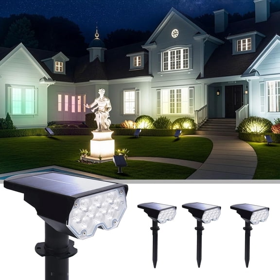 4 Pack Solar  Outdoor Spot Lights Outside  20 LEDs Landscape Spotlights Dusk to  for House Yard Tree, , Walls, Path, Garden, Statues,  Accent Uplighting Cool White