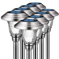 thumbnail image 1 of 4 Pack Solar Pathway Lights Outdoor Solar Lights Decor for Garden Yard Waterproof Glass Stainless Steel Auto-on/off Solar Landscape Lights for Lawn Patio Pathway Driveway, 1 of 7