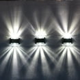 thumbnail image 1 of 4 Pack Solar Powered LED Fence Lights Outdoor Decorative Waterproof Yard Deck Lamps for Wall, Doors, Gates, House Entrances, Patio, Bigger Panel, Brighter Nights, Fixtured for Eyeball Friendly, 1 of 3