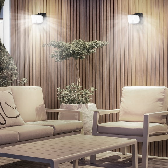 4-Pack Solar-Powered LED Wall Light with Motion Sensor - 4 Modes All-Weather Outdoor Lamp for Garden, Entryway & Security