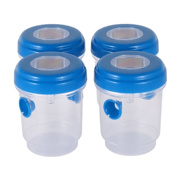 4-Pack Solar Powered Wasp Trap, Blue Reusable Hornet & Yellow Jacket Catcher, Waterproof Outdoor Insect Trap for Garden Patio & Backyard