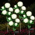 thumbnail image 1 of 4 Pack Solar Rose Flower Lights, Outdoor Solar Garden Lights, LED Waterproof Solar Lights for Pathway Patio Yard Decor, White, 1 of 8