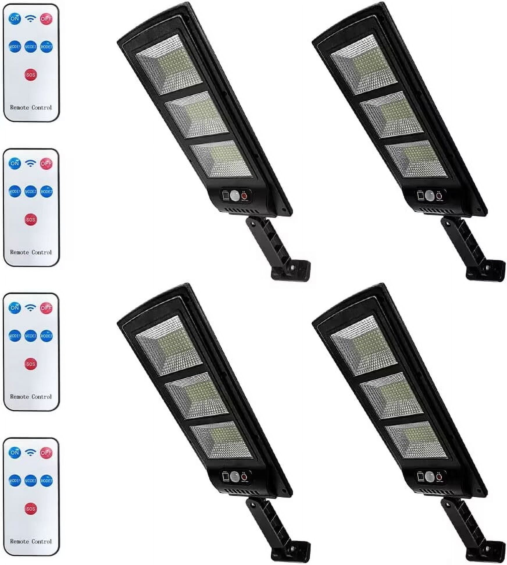 4 Pack Solar Street Lights Outdoor 180 LED Dusk to Dawn Motion Sensor