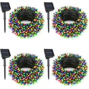 4 Pack Solar String Lights, Total 132Ft 400 LED Solar Twinkle String Lights with 8 Lighting Modes Green Wire for Patio Garden Party Yard Wedding Decors Multicolor