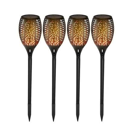 4 Pack Solar Torch Light Outdoor 33LED Solar Flickering Flame Lamp Landscape IP65 Waterproof Decorative Lights Simple Installation for Garden Street Path