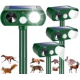thumbnail image 1 of 4-Pack Solar Ultrasonic Animal Repellent for Garden Protection Stop Yard Damage Instantly Deer Cat Squirrel Dog Skunk Rabbit & Raccoon Deterrent Weatherproof Outdoor Animal Control Safe for Kid & Pet, 1 of 5