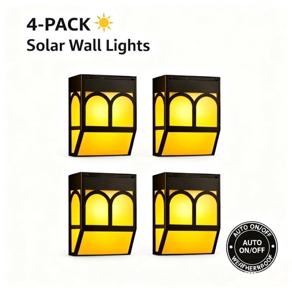 Kanstar Solar Outdoor Wall Lanterns 4 Count