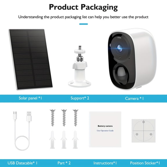 4 Pack Solar Wireless Outdoor Security Camera, 2K 3MP Battery Powered 2.4G WiFi CCTV Camera, Two-Way Audio, AI Motion Detection, Spotlight, Color & Infrared Night Vision for Home Surveillance