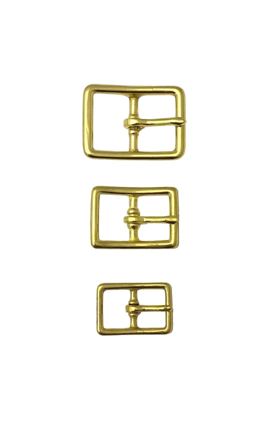 4 Pack Solid Brass Belt Buckle - 0.75" - 1" - 1.25"