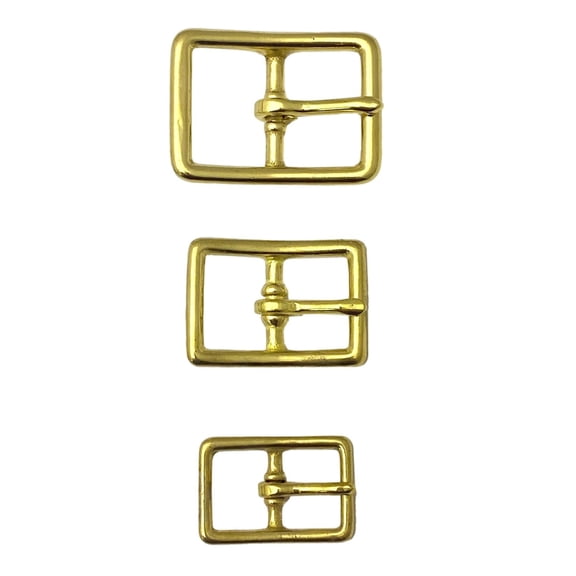 4 Pack Solid Brass Belt Buckle - 0.75" - 1" - 1.25"