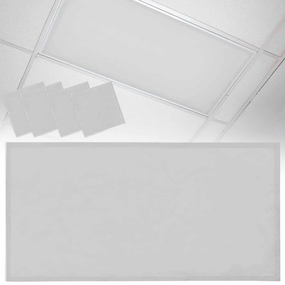 4 Pack Solid Color Fluorescent Light Covers for Ceiling Lights Light Gray Magnetic Ceiling Light Covers Overhead Light Filters for Office Classroom Home