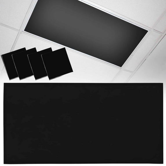 4 Pack Solid Color Fluorescent Light Covers for Ceiling Lights Black Magnetic Ceiling Light Covers Overhead Light Filters for Office Classroom Home