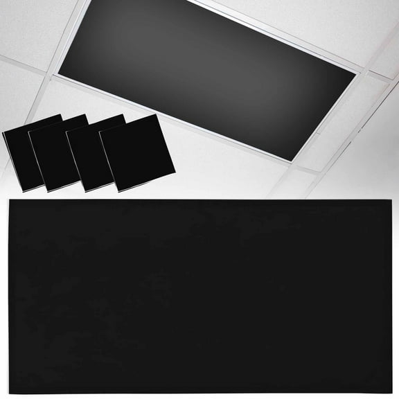 4 Pack Solid Color Fluorescent Light Covers for Ceiling Lights Black Magnetic Ceiling Light Covers Overhead Light Filters for Office Classroom Home