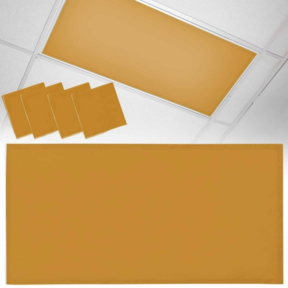 4 Pack Solid Color Fluorescent Light Covers for Ceiling Lights Ginger Magnetic Ceiling Light Covers Overhead Light Filters for Office Classroom Home