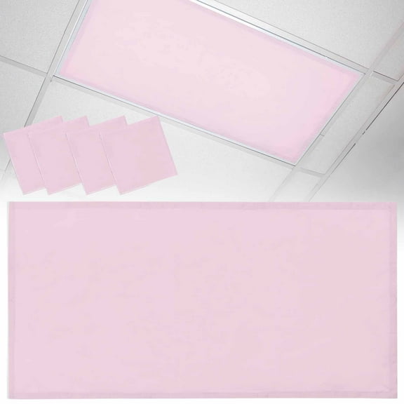 4 Pack Solid Color Fluorescent Light Covers for Ceiling Lights Pink Magnetic Ceiling Light Covers Overhead Light Filters for Office Classroom Home