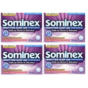 4 Pack - Sominex Original Formula Night-Time Sleep Aid Tablets, 72 Count