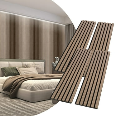 SHENCAIOU 4 Pcs Soundproof Wood Panels, Upholstery Acoustic Panels, Premium Oak Panels for Bedroom, Living Room and KTV (47.24 "×12.2")